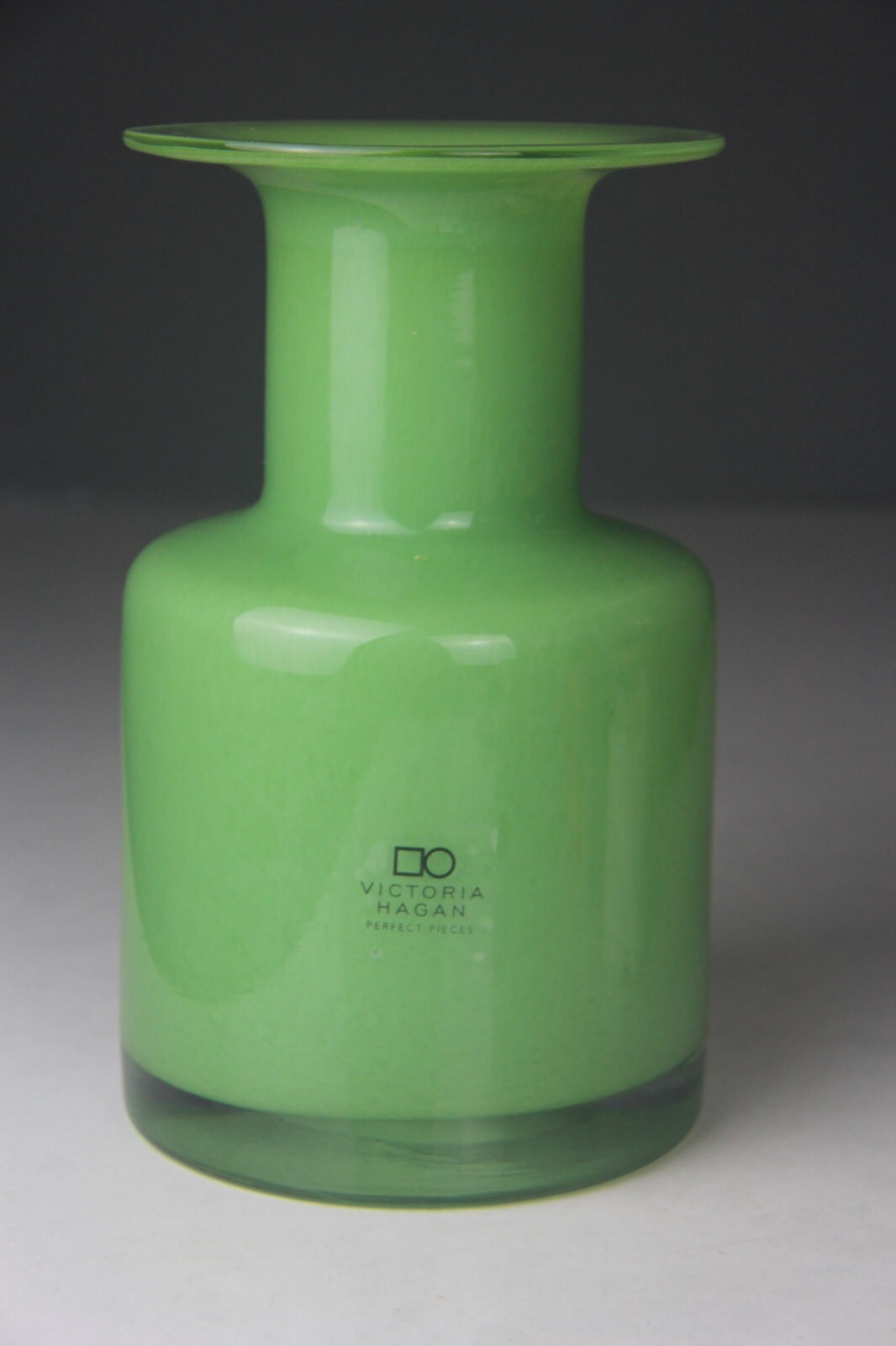 Victoria Hagan Jade Green Heavy Glass Vase Art Perfect Pieces