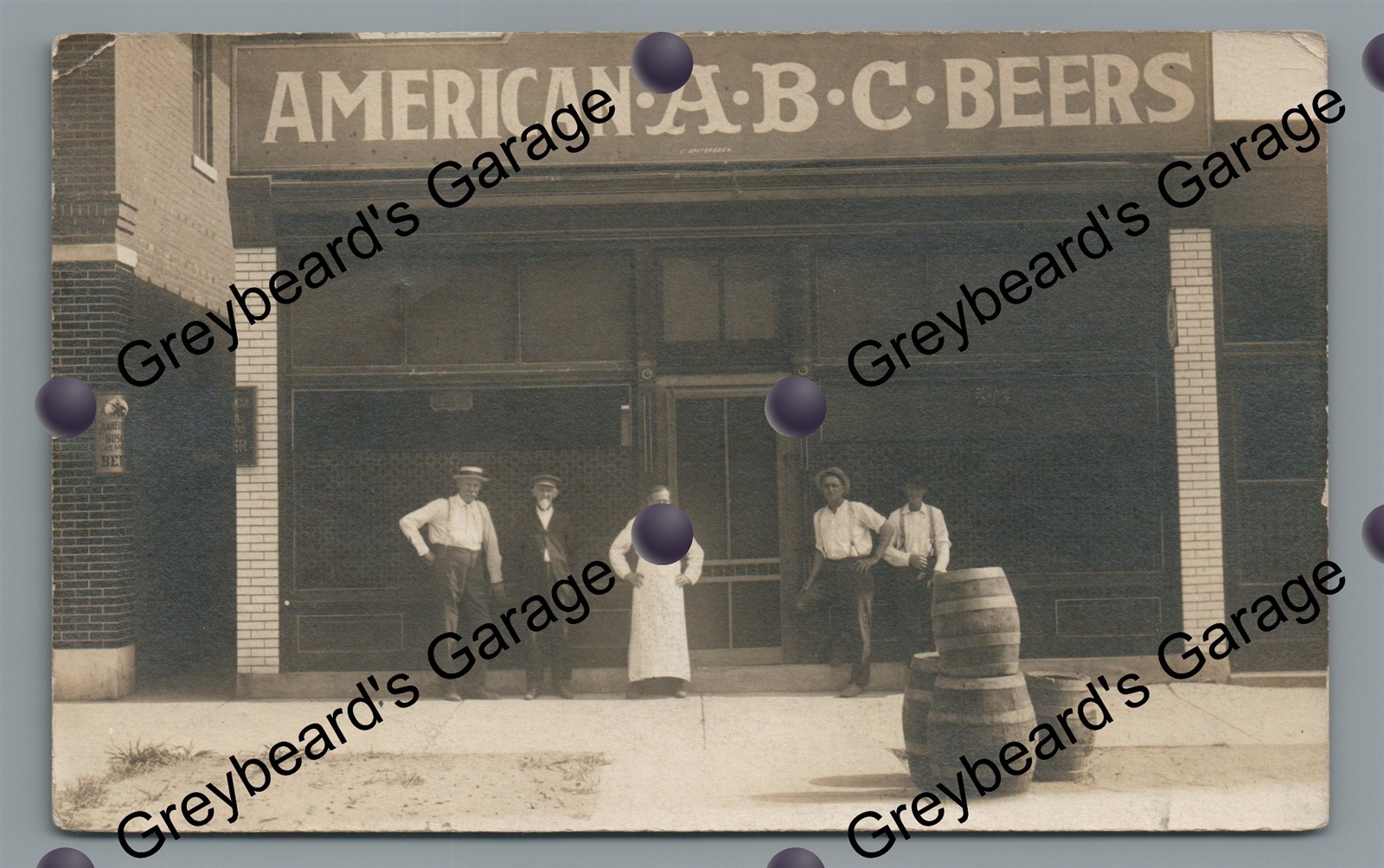 RPPC Big Sign American ABC Beers Brewery? Saint ST LOUIS MO Real Photo Postcard