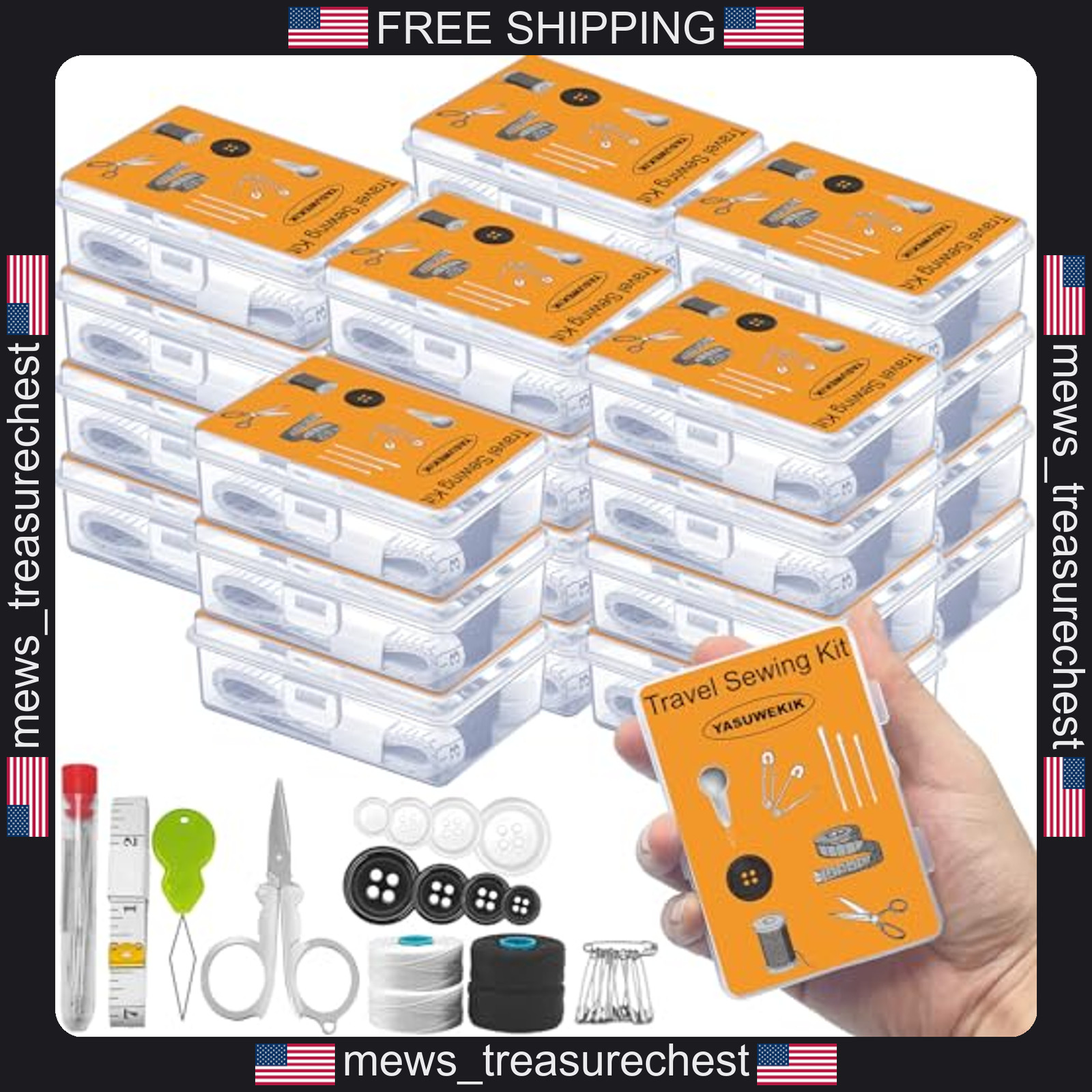 Mini Travel Sewing Kits 12 Pack Emergency Sewing Supplies with Case