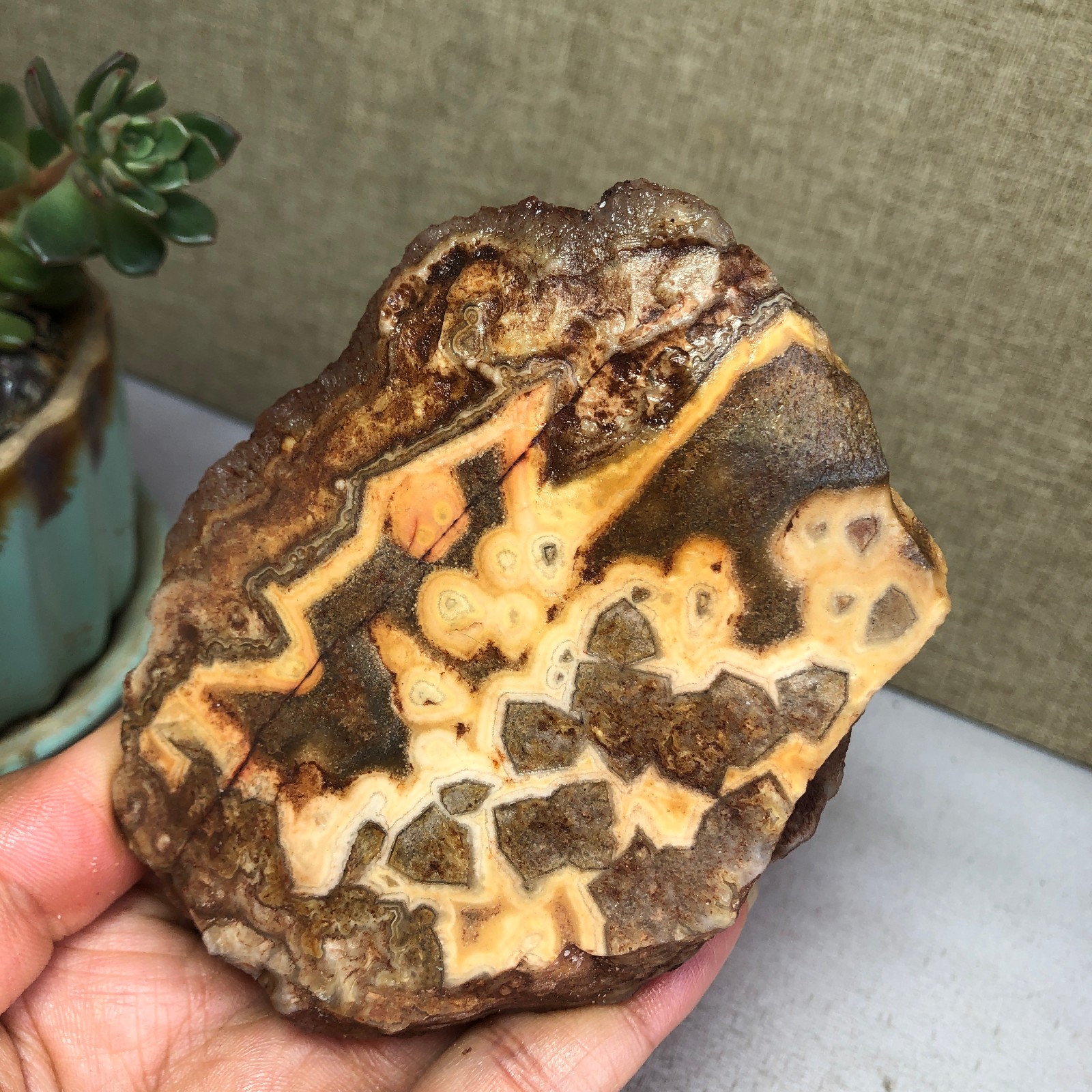 Natural crazy Mexican agate Crystal gemstone rough original Specimen 293g A6030