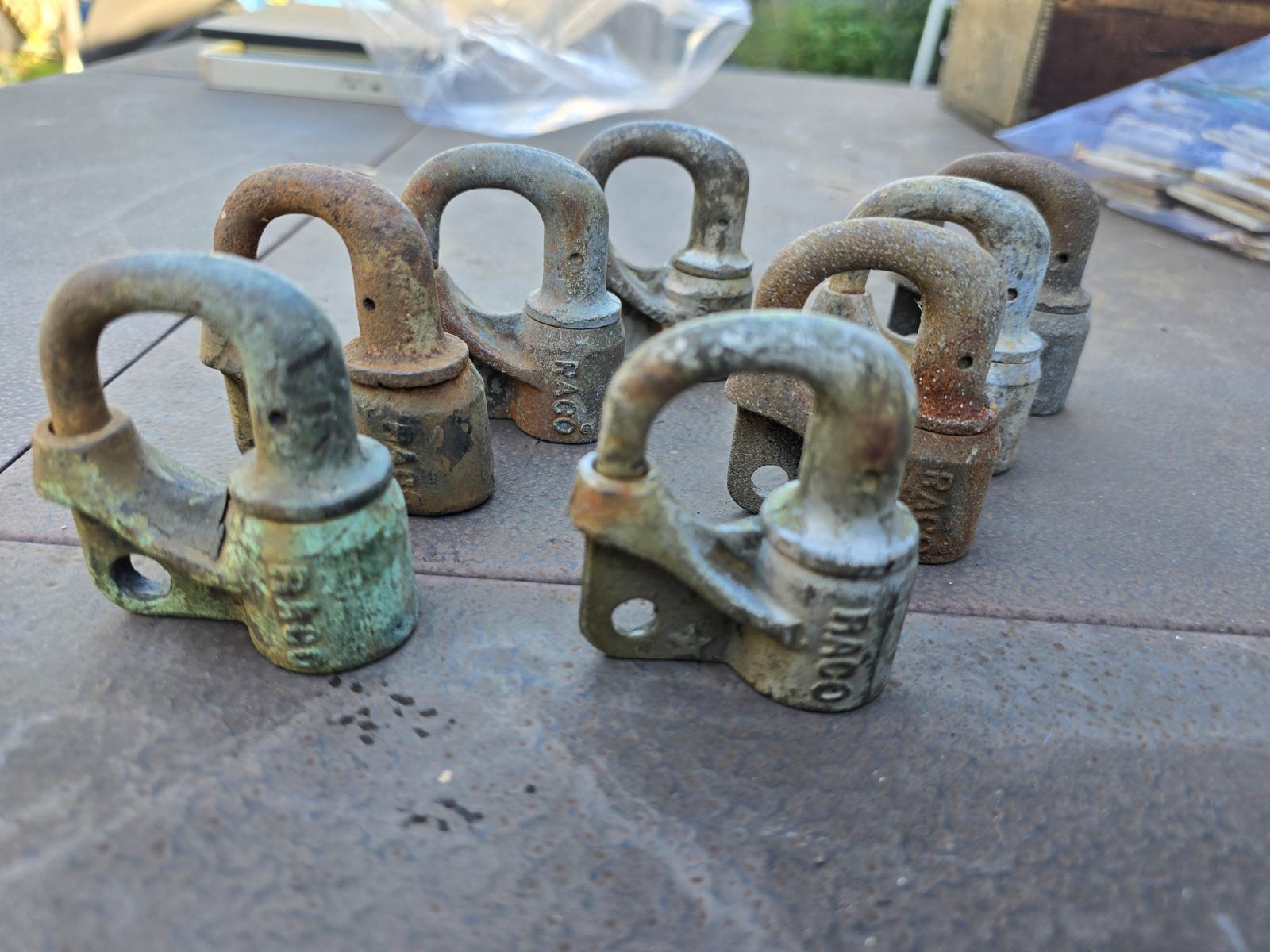 8 Vintage RACO Railroad Signal Locks Cleveland Union Terminal Ohio No Keys