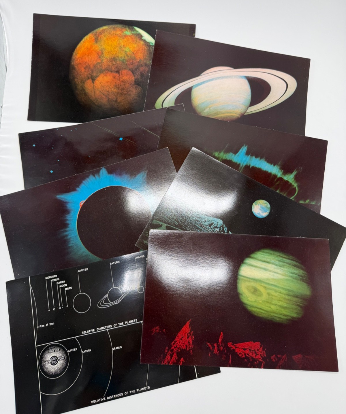 Jumbo Postcards 9 x 6 American Museum-Hayden Planetarium NYC Lot of 8 Planets