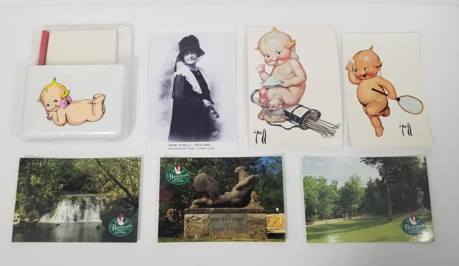 Kewpie Stationary Doll Rose O\'Neill Ozark Home Bonniebrook MO Postcard Lot