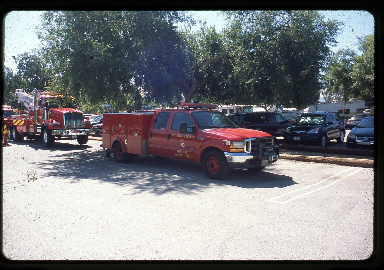 2009 Slide LACoFD Hansen Dam 2000 Ford Rescue Tender 103 Apparatus F0884