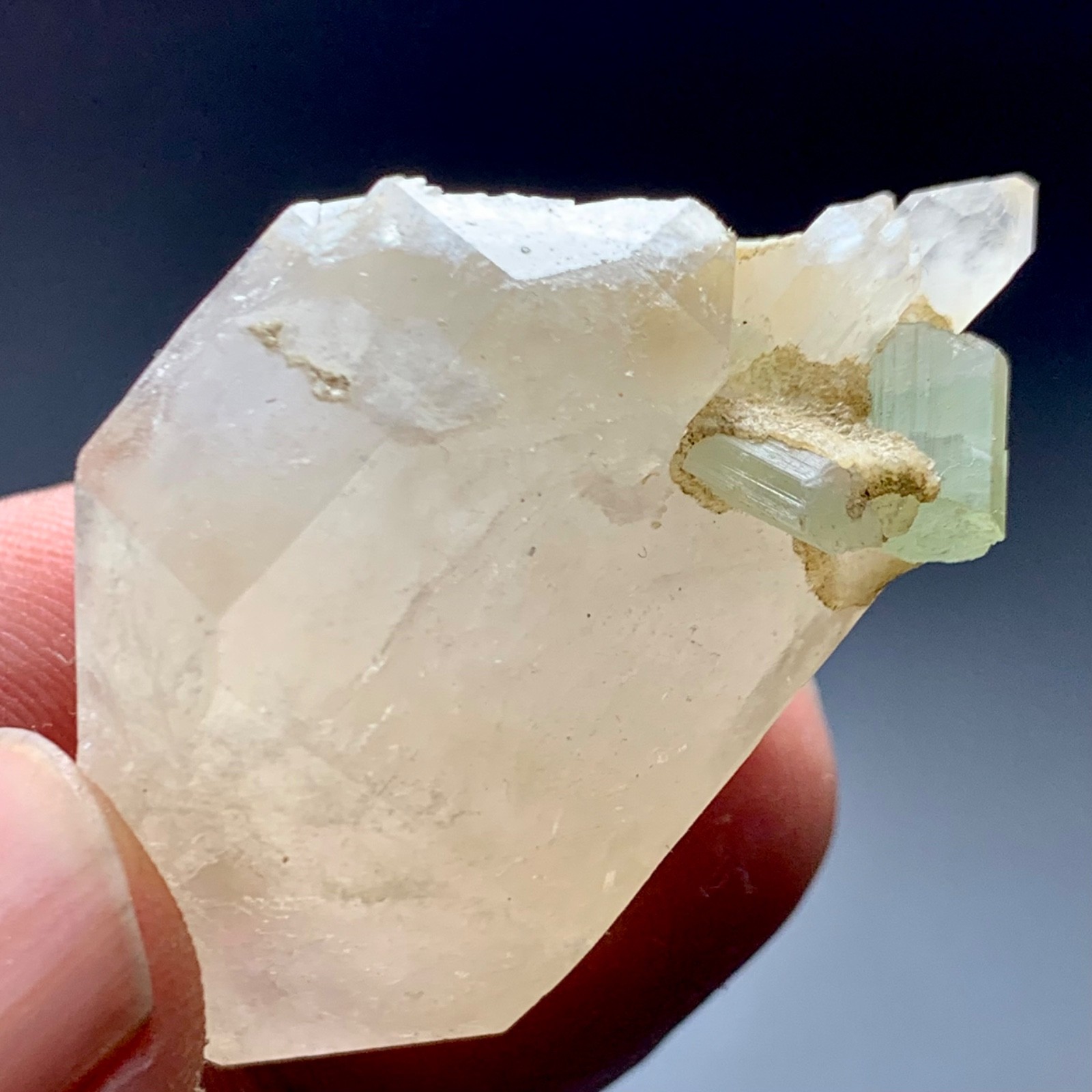 124 CT Terminated Natural Tourmaline Crystals bunch on Quartz From Afghanistan