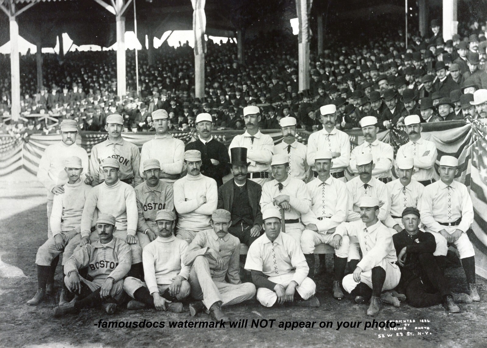 1886 Boston Beaneaters Team PHOTO 1st Middle Finger Pic Ever, Later Braves Team