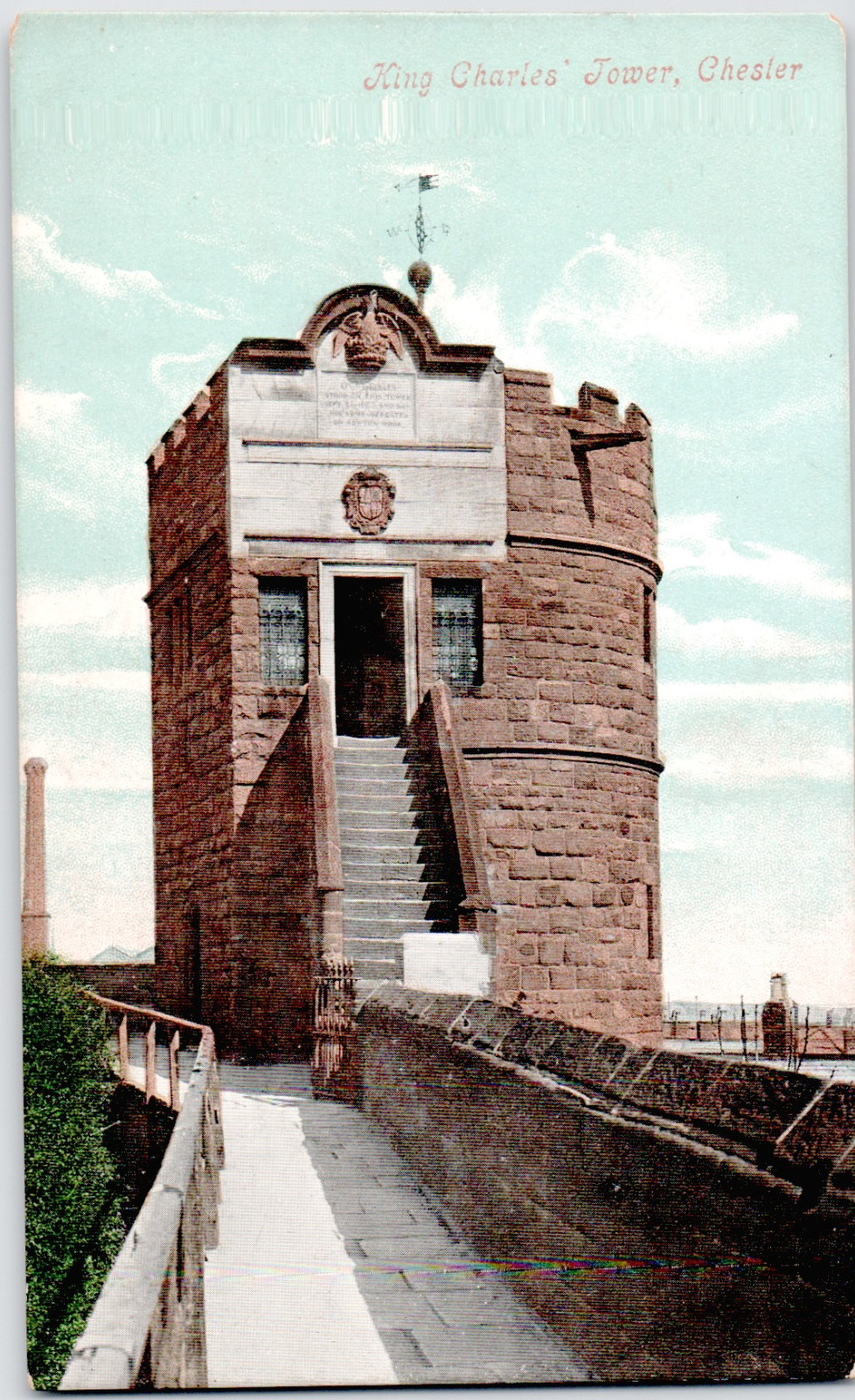 UK England Cheshire Chester King Charles Tower City Walls Historic 1905 Postcard