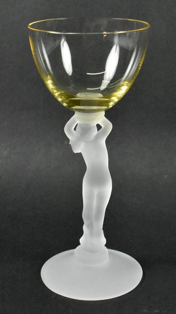 Cambridge Frosted Nude Stem Liquor Cocktail Glass in Moonlight