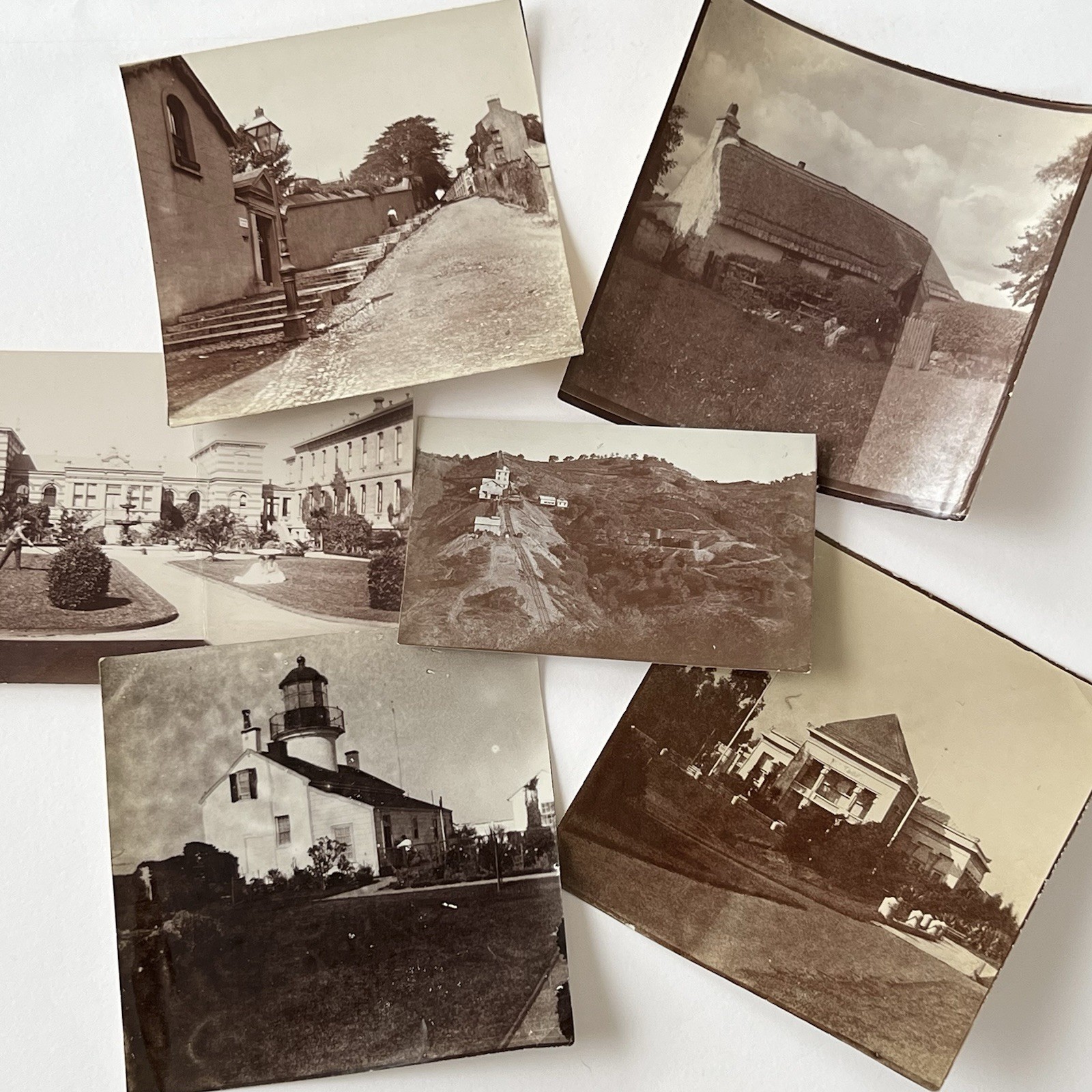 Antique Sepia Snapshot Photograph Collection Travel Variety Building History