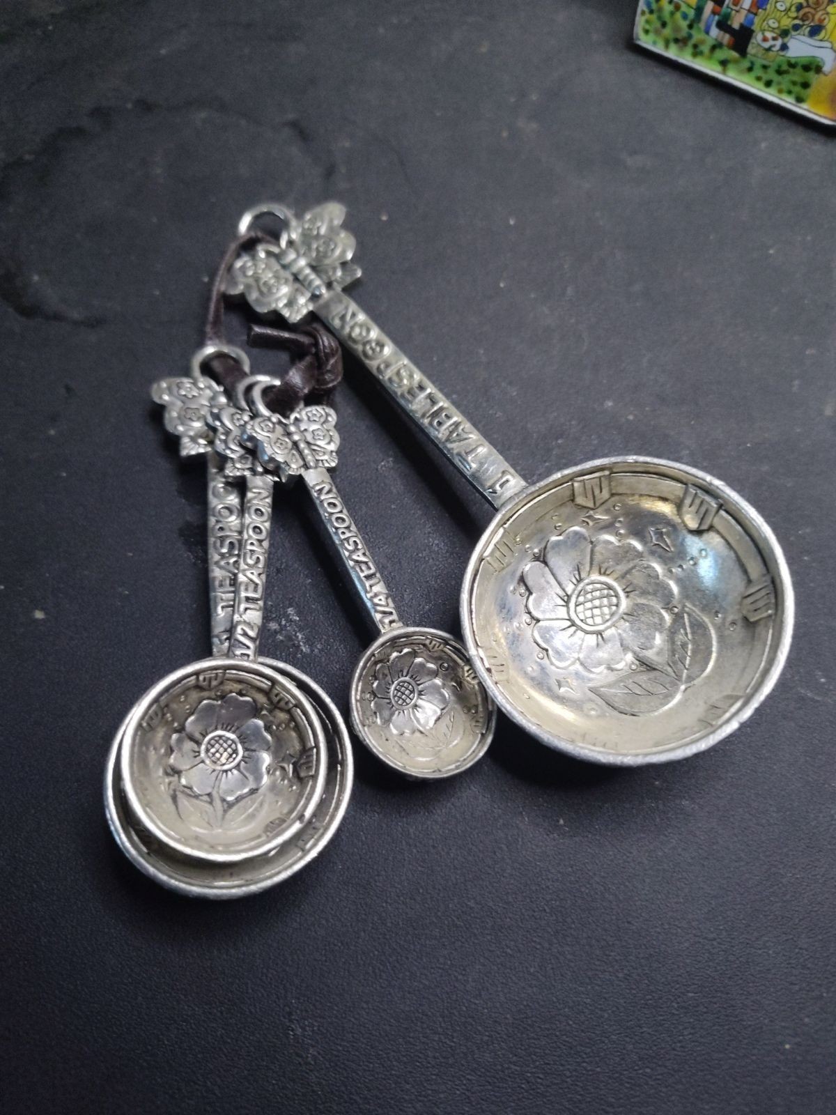 Tin Woodsman Handcrafted Celtic Design Pewter Measuring Cups With Hanger