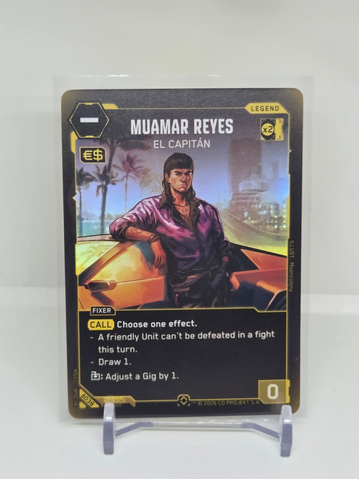 CYBERPUNK TCG MUAMAR REYES EL CAPITAN B038 RARE BETA