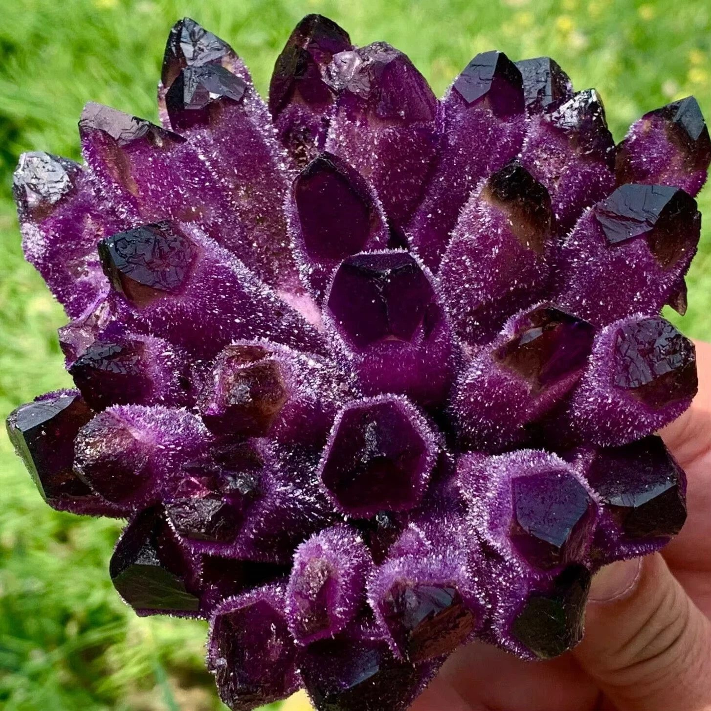 Violet Phantom Quartz Crystal Cluster Purple Ghost Healing Crystal Specimen Deco