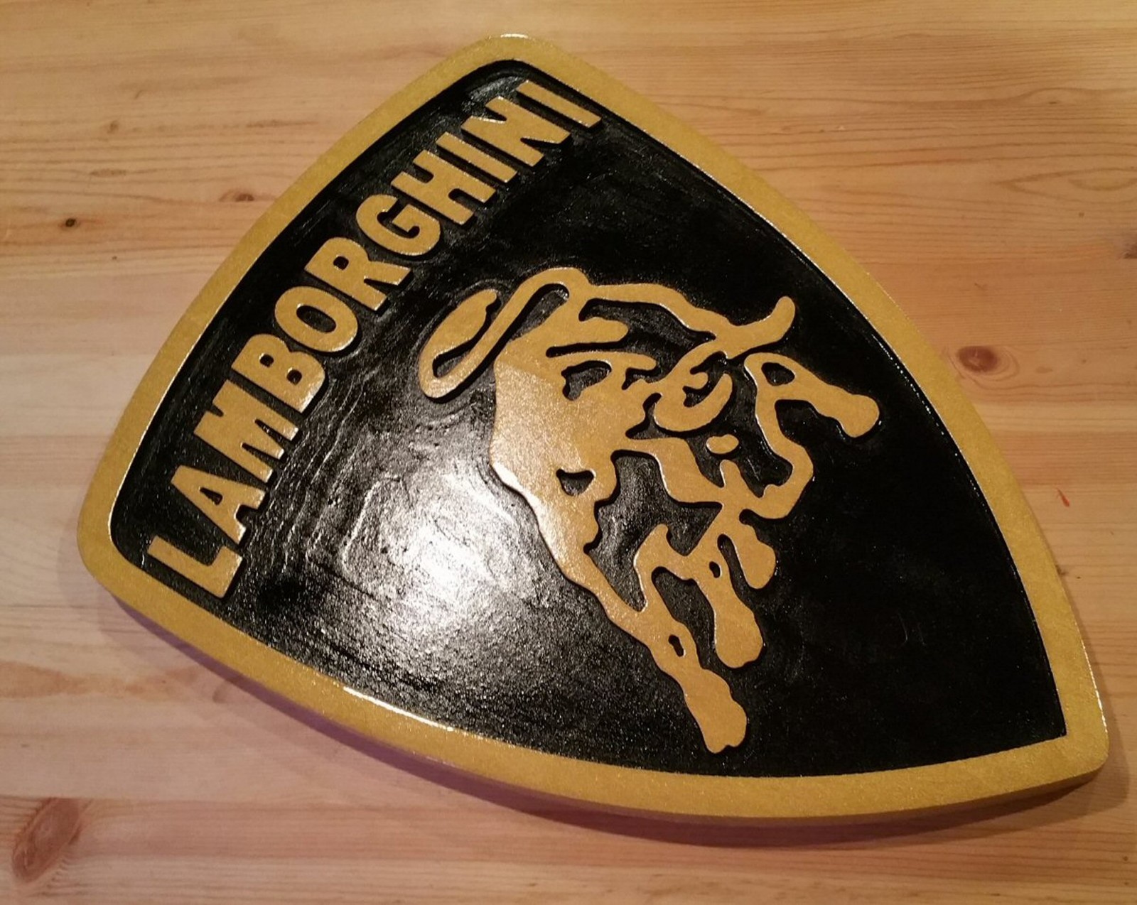 Lamborghini 3D routed wood plaque bar automotive car sign Custom carved