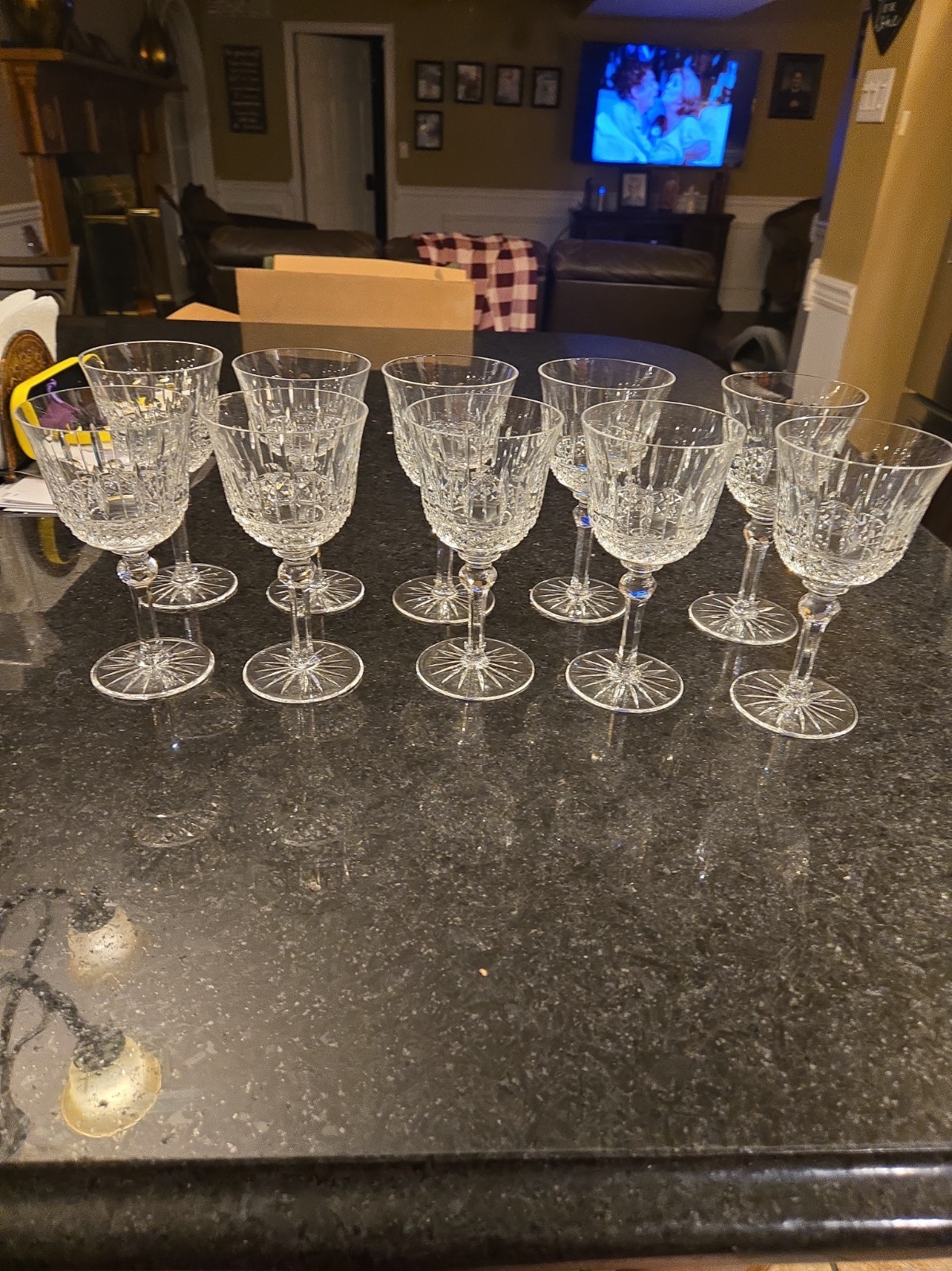 Rare Set Of 10 French Vintage Tommy St Louis  Crystal Wine Glasses Goblets 6.75