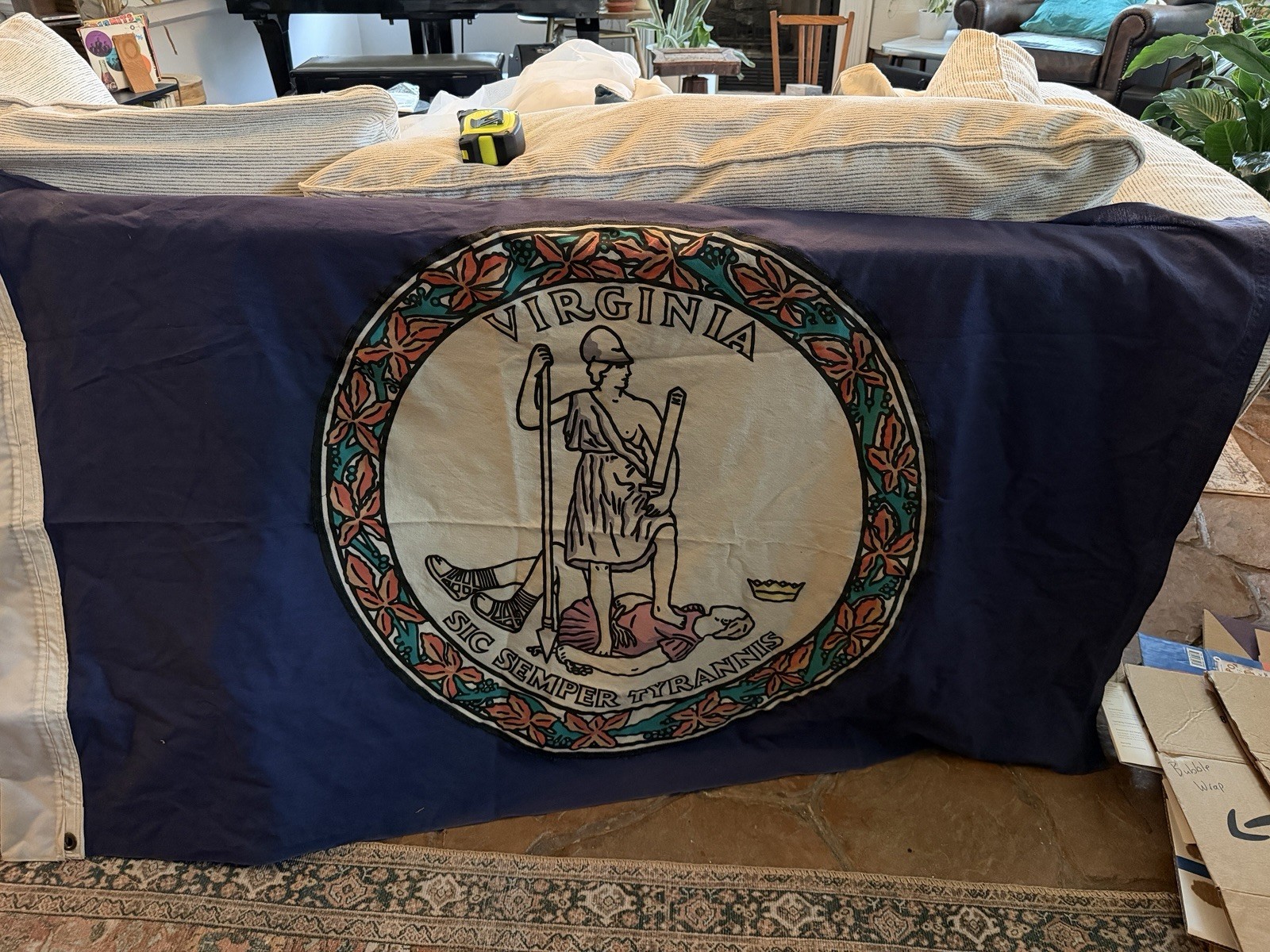 Vintage Bulldog 3' X 5'  Virginia State Flag
