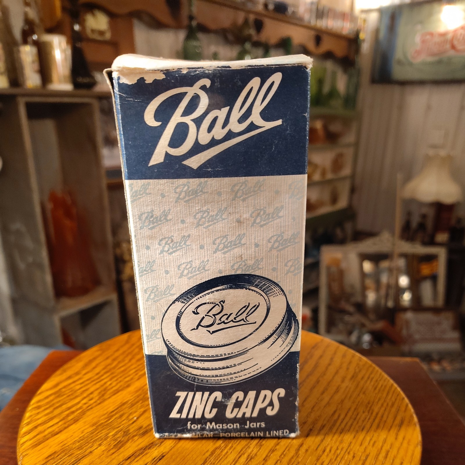 VINTAGE BALL ZINC METAL CANNING JAR CAP 12 LIDS old new stock 