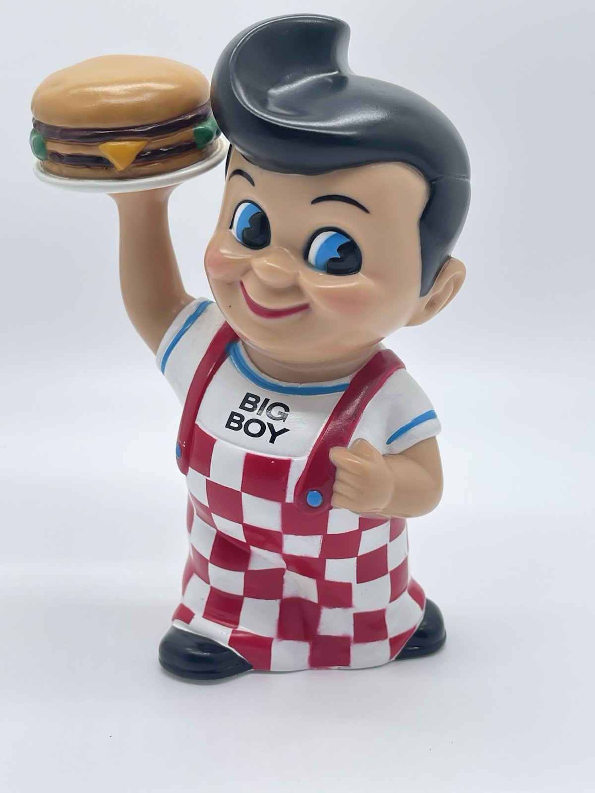 Vtg Bob’s Big Boy 8” Plastic Vinyl Money Coin Bank Burger 1999 advertising