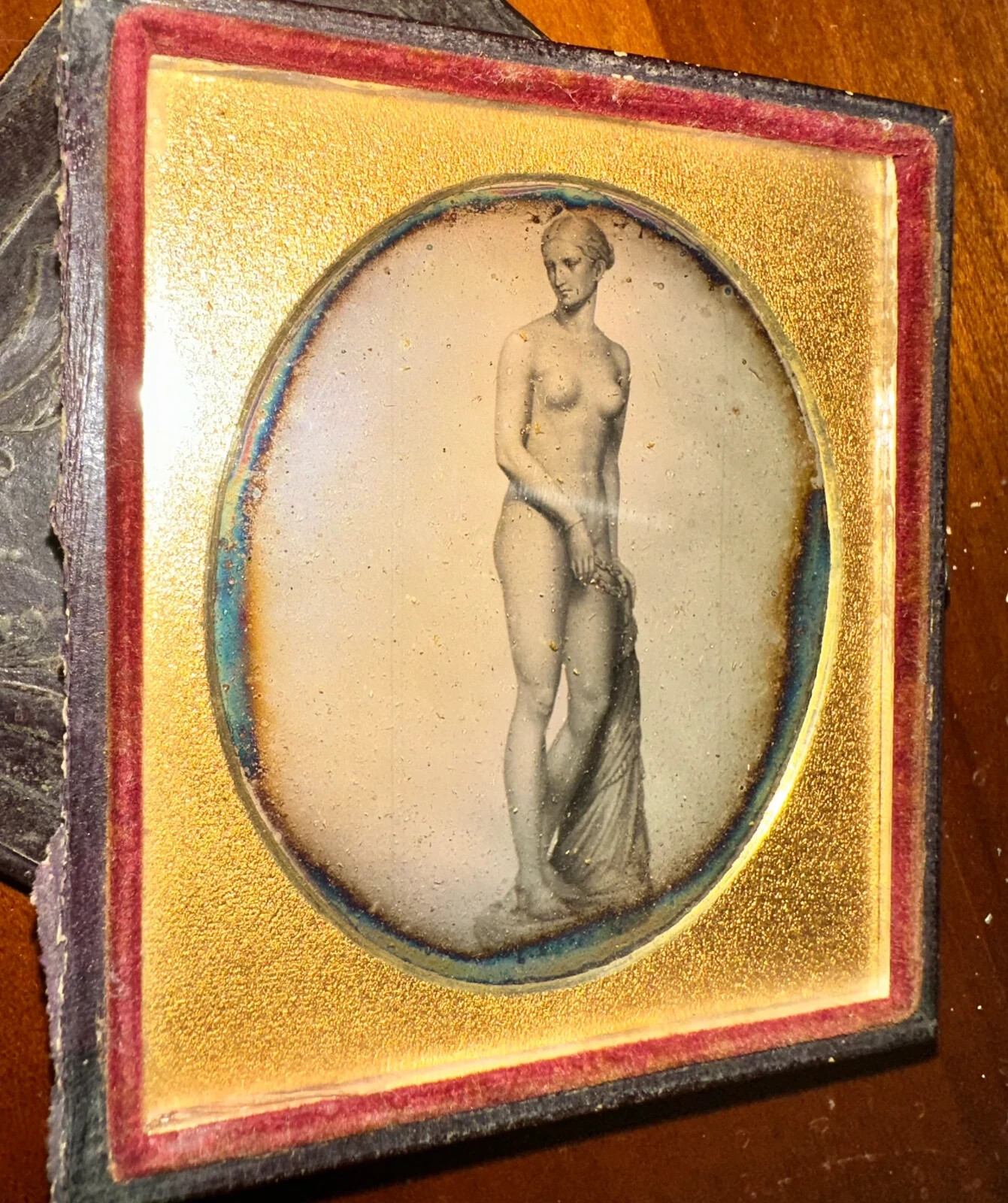 Rare HIRAM POWERS Greek SLAVE Sculpture 1840s Daguerreotype Antique Art Photo