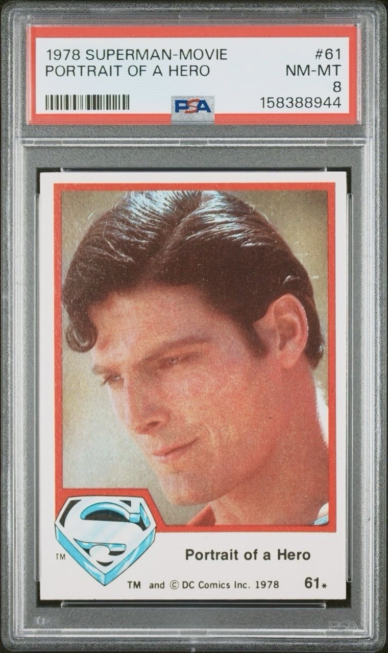 1978 TOPPS SUPERMAN MOVIE #61 PORTRAIT OF A HERO PSA 8 NM-MINT LOW POP