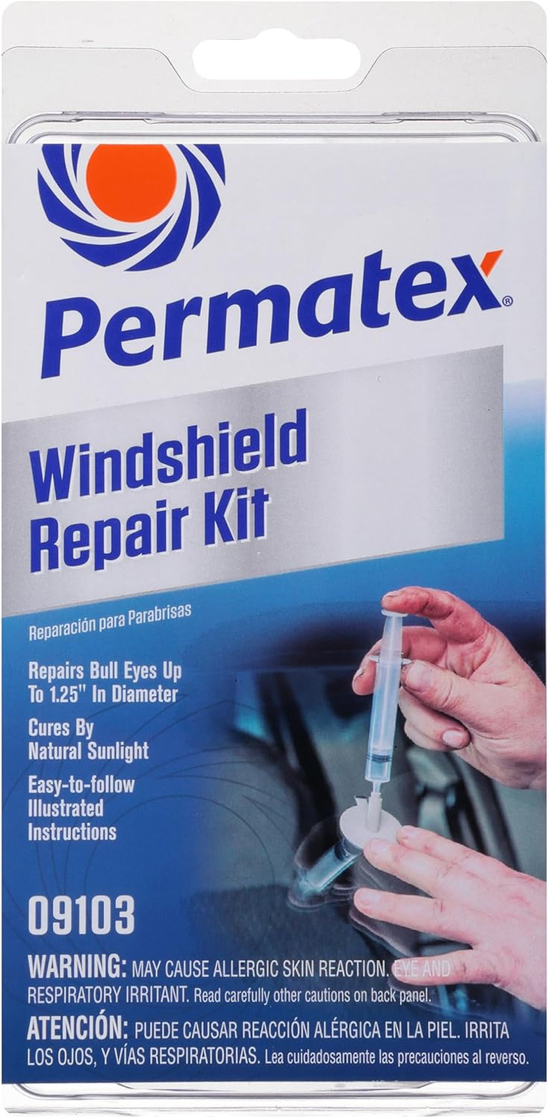 Permatex 09103 Automotive Windshield Repair Kit for Chipped and Cracked Windshie