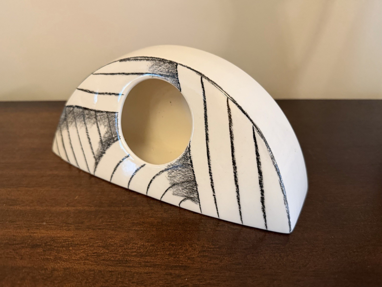 John Bergen Geometric Ceramic Vase 1990s Postmodern Minimalist