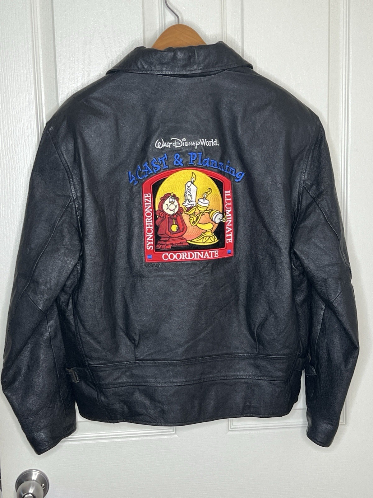 Vintage Disney World  Leather Bomber Jacket Extremely Rare 90’s Imagineers Sz M