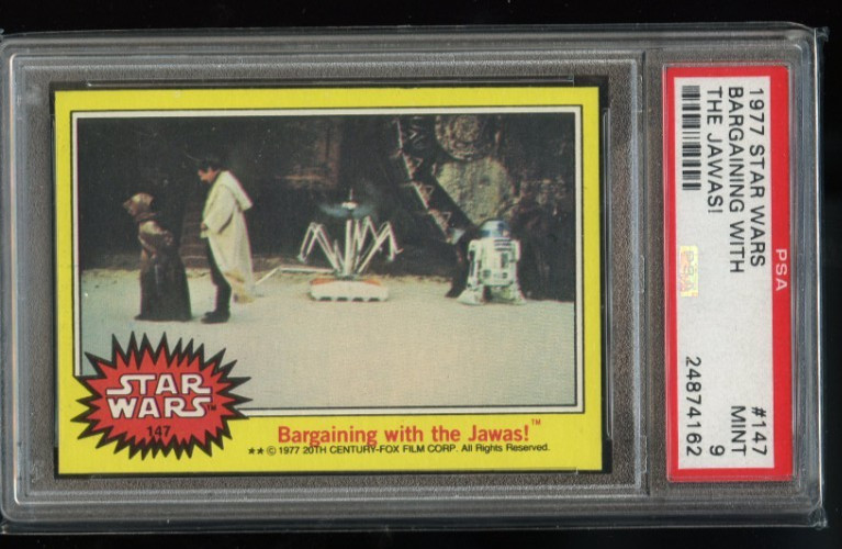 1977 Topps Star Wars # 147 Bargaining with the Jawas PSA 9 MINT Vintage Yellow