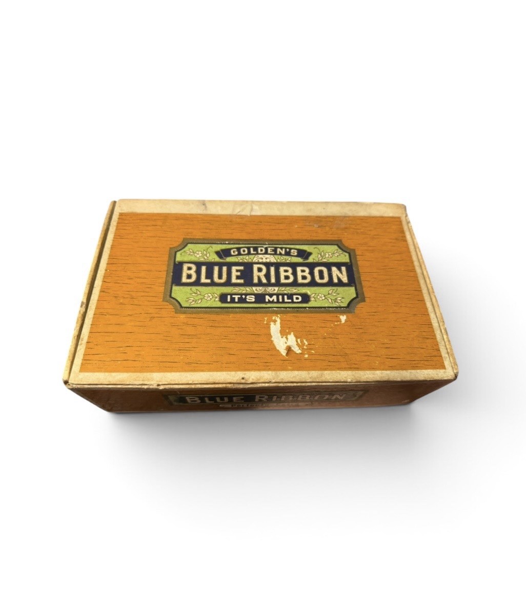 Vintage ~ Golden’s Blue Ribbon “It’s Mild” Cigar Box ~ By A. J. Golden Factory
