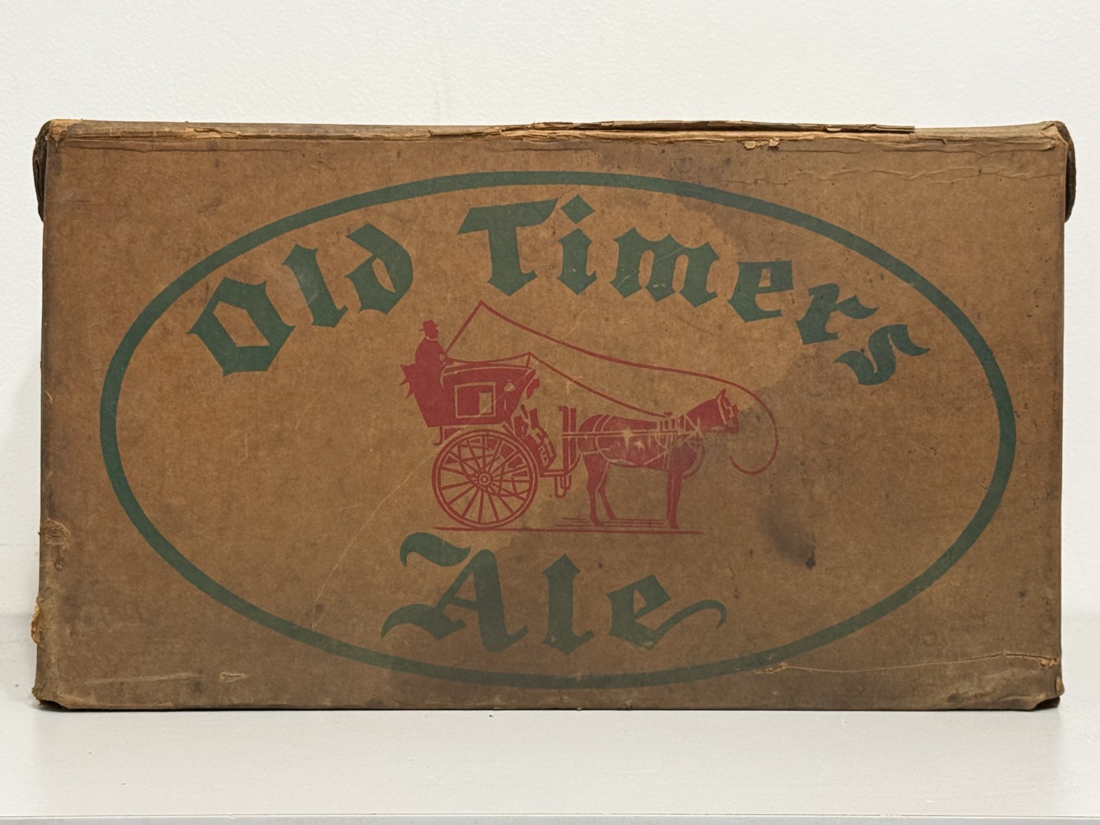 Vintage Old Timers Ale beer bottle box cardboard case carrier Cleveland, Ohio