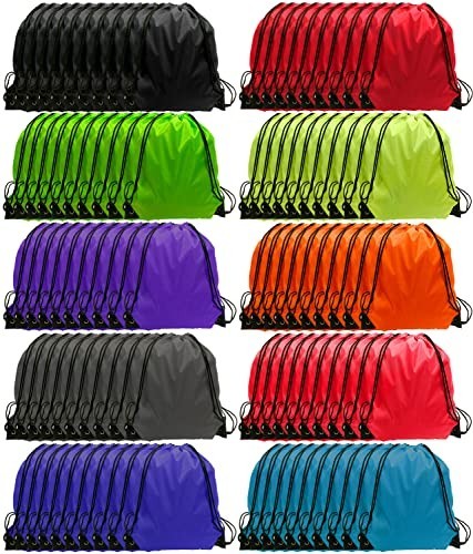 Drawstring Bags Bulk 100 Pack Nylon Cinch Bags for Kids Adults Travel Drawstring Bags Bulk 100 Pack Nylon Cinch Bags for Kids Adults Travel