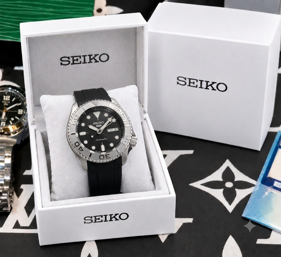 Seiko 5 Sports Men Automatic Back Dial Analog Stainless Steel Watch
