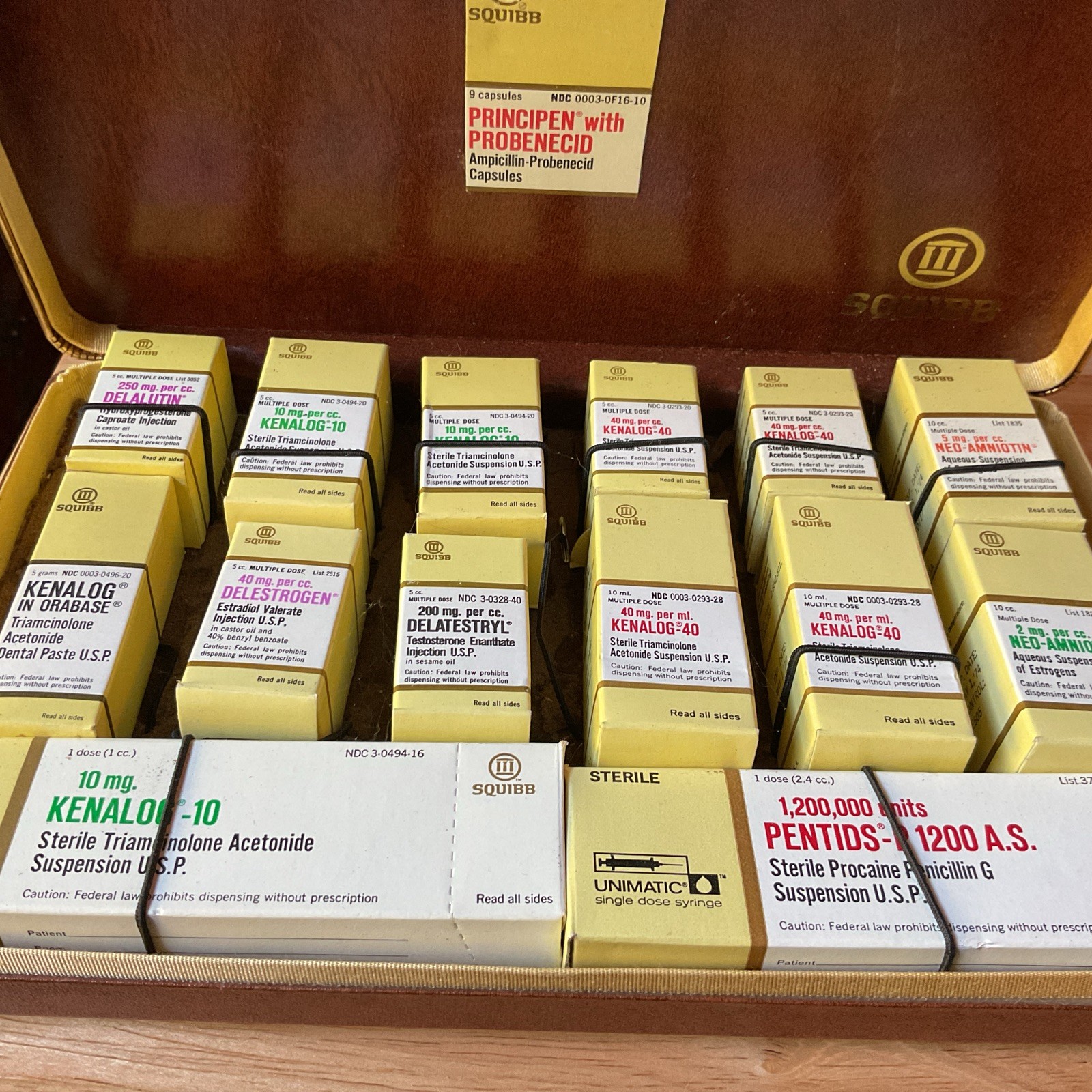 Vintage Squibb Medical Advertising Pharmacy Medicines Products Empty Boxes