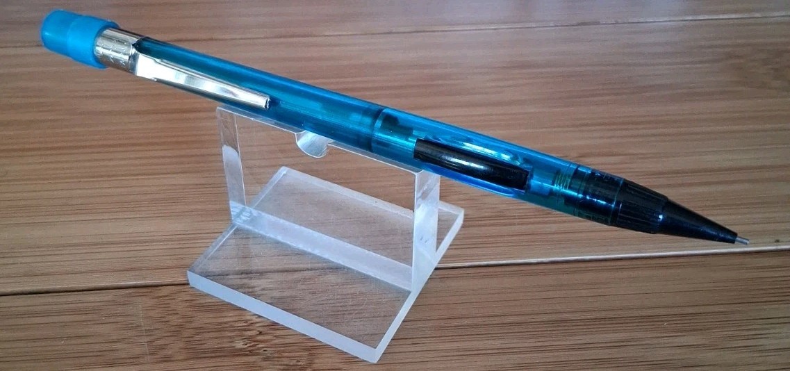VTG Pentel PD345 Mechanical Pencil Translucent Blue Japan 0.5 MM Quicker Clicker