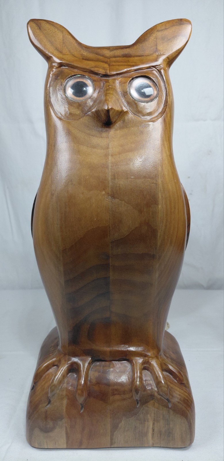 Vtg Tim Brown Handmade Carved Wood Owl 18\