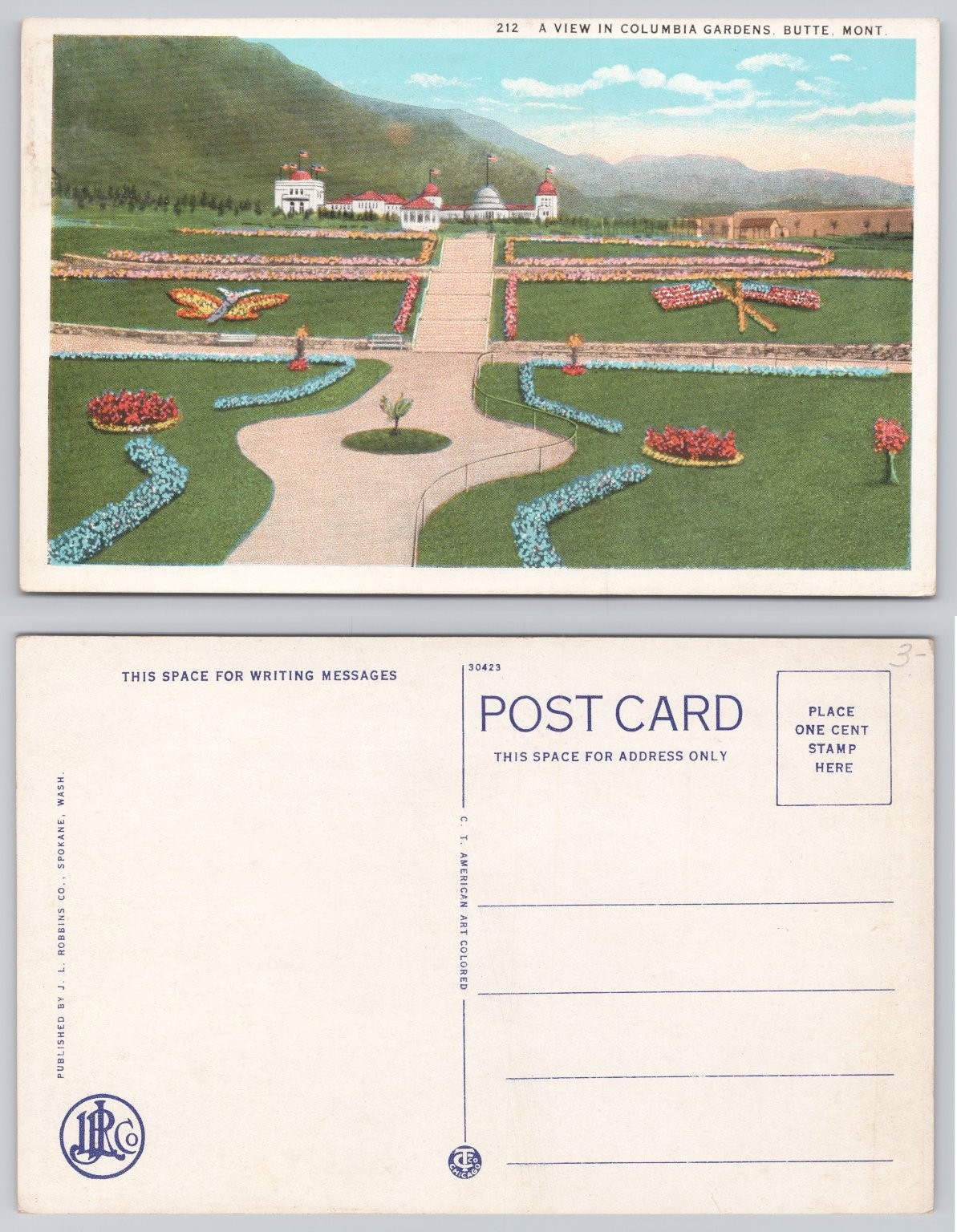 Columbia Gardens Butte Montana Postcard J.L. Robbins Co. Amusement Park Scenic