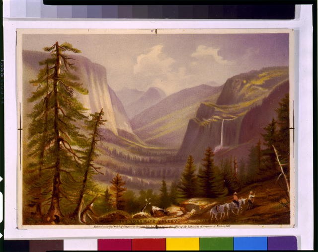 Photo:Yosemite Valley California 1871 Mountains Landscape Chromolithograph