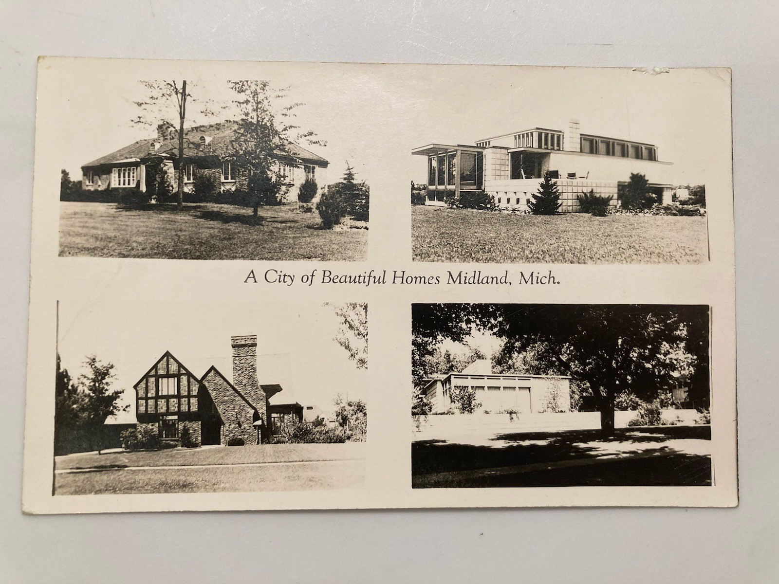 Vintage 1940s Midland, Michigan RPPC Real Photo Postcard City of Beautiful Homes