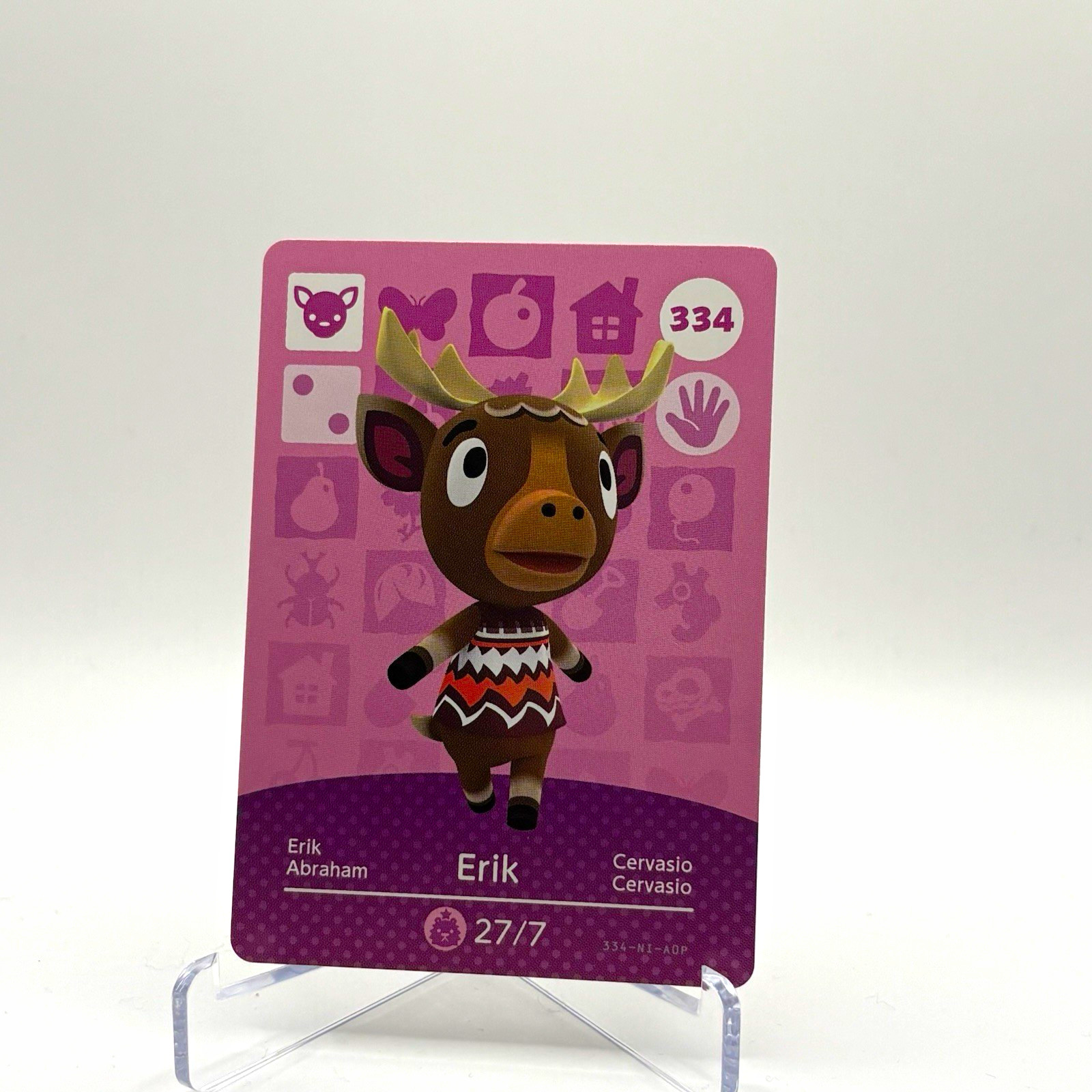 Nintendo Animal Crossing amiibo Base Set Trading Card #334 Erik 2015