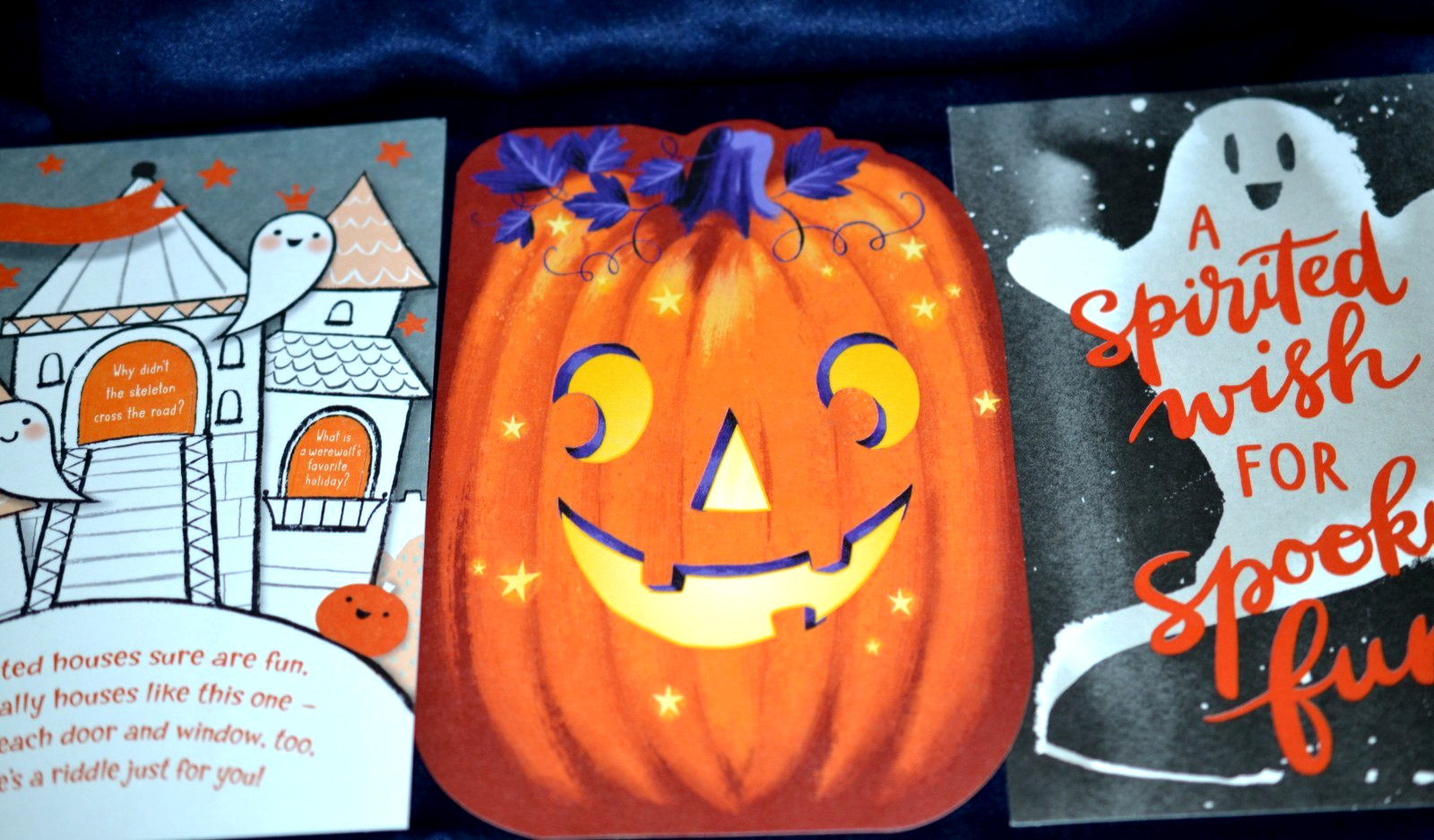Halloween Greeting Card Lot 5 Unused HAUNTED HOUSE RIDDLES NOS w/Envelopes GHOST