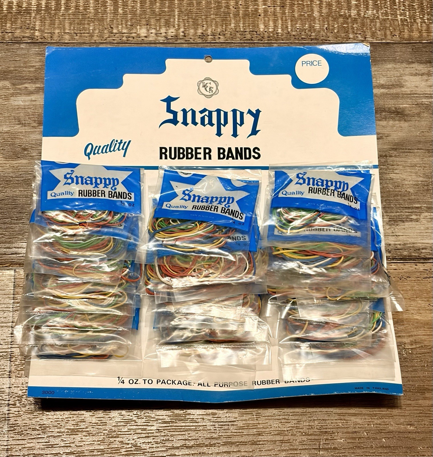 Vintage Snappy Rubber Bands Store Display With Original Packages