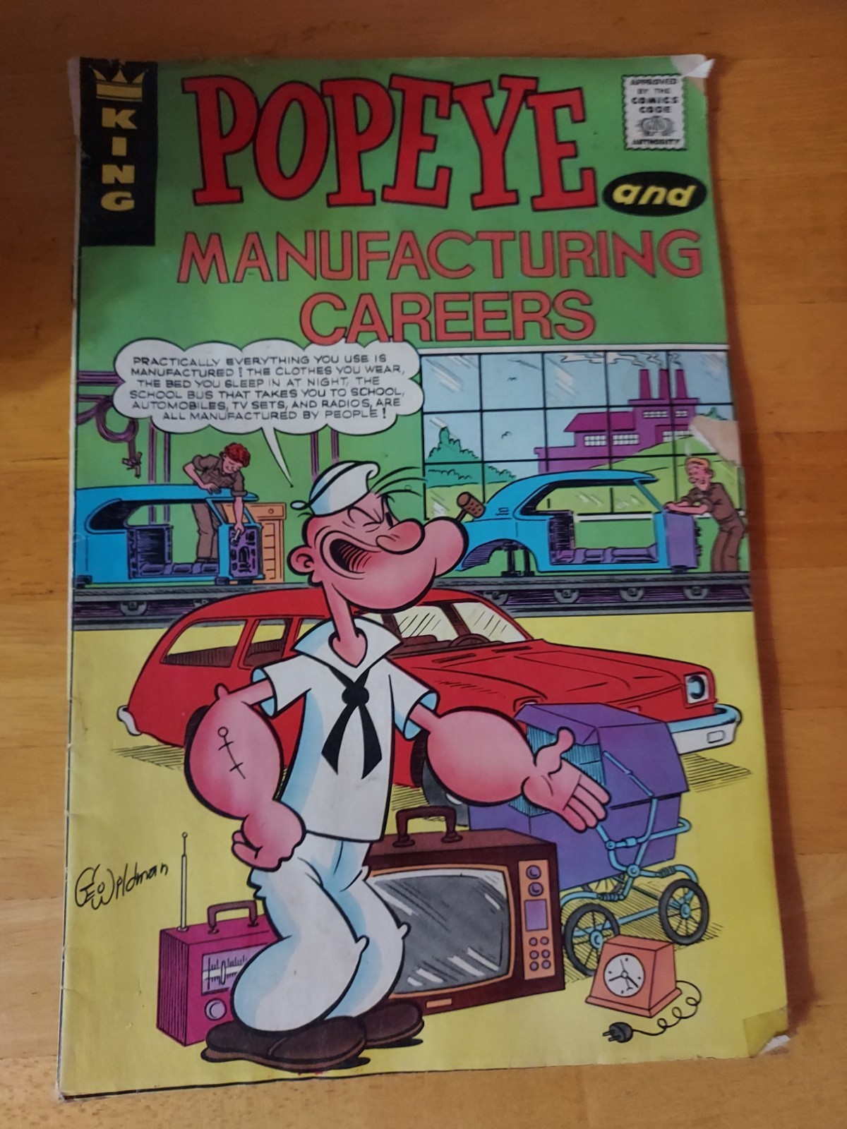 Vintage 1972 Popeye and Manufacturing Careers E-7 King Features Comic Giveaway