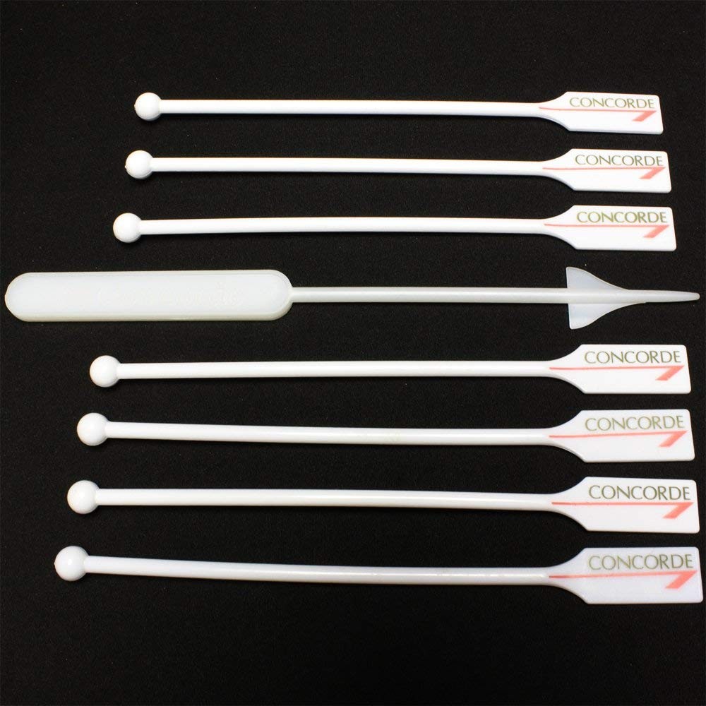 8 British Airways CONCORDE White Swizzle Sticks SST Vintage Bar Ware