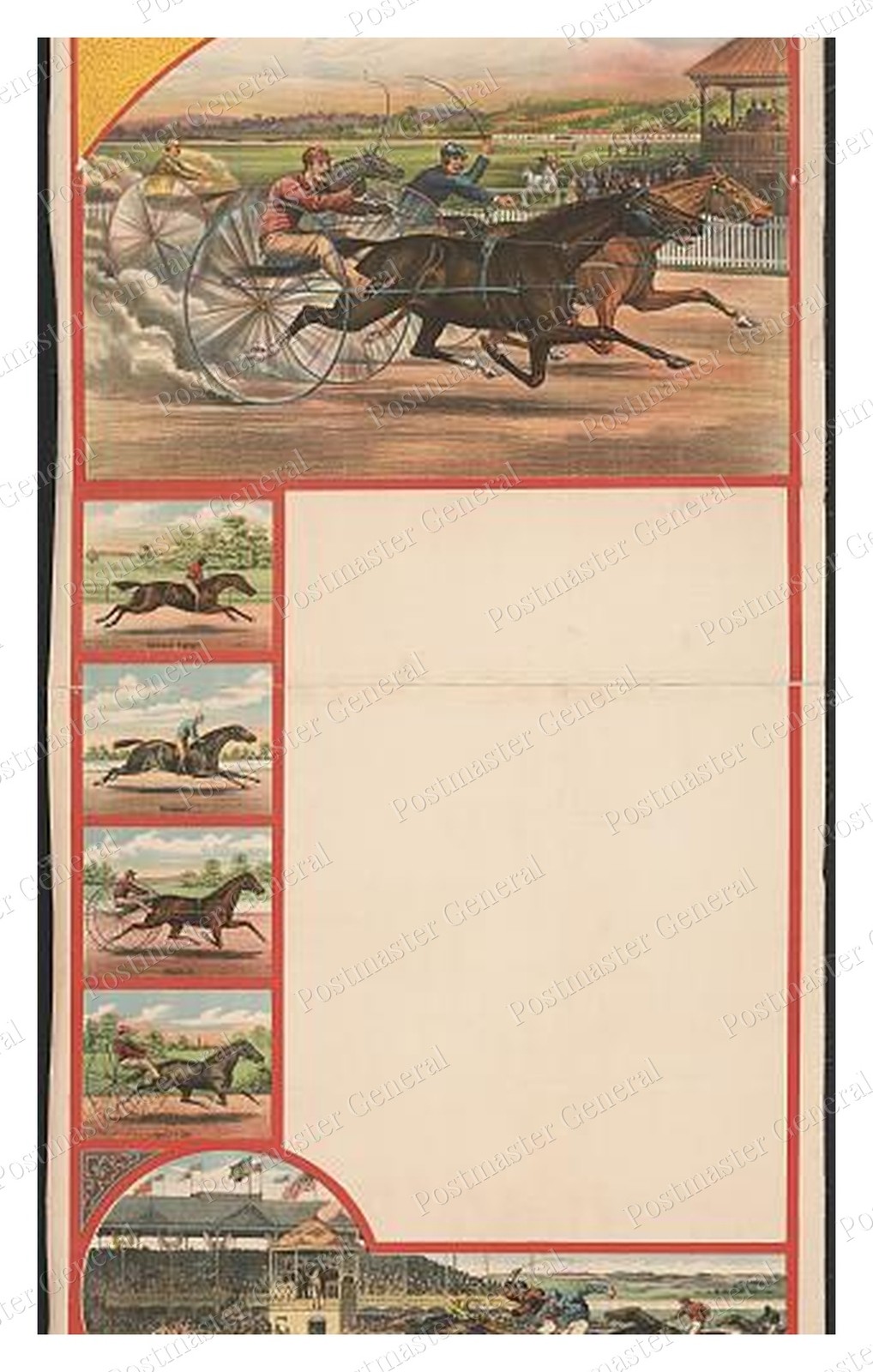 Harness Racing Vignettes Standard Postcard COPY RPPC