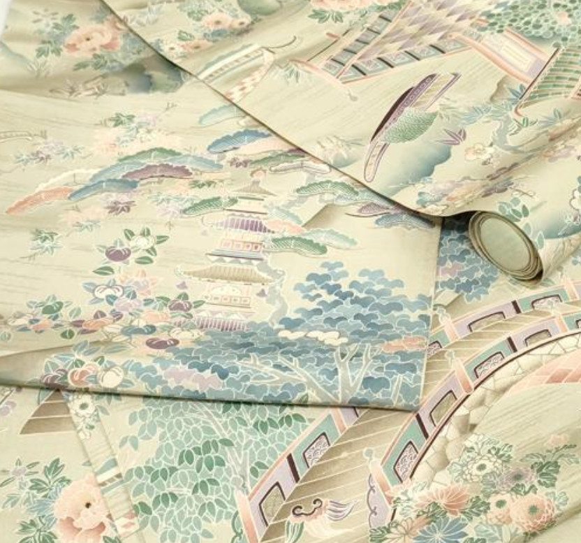 Taisho Roman DOUBLE Width 1920s UnUsed Japanese Textile Silk WHOLE Obi Bolt