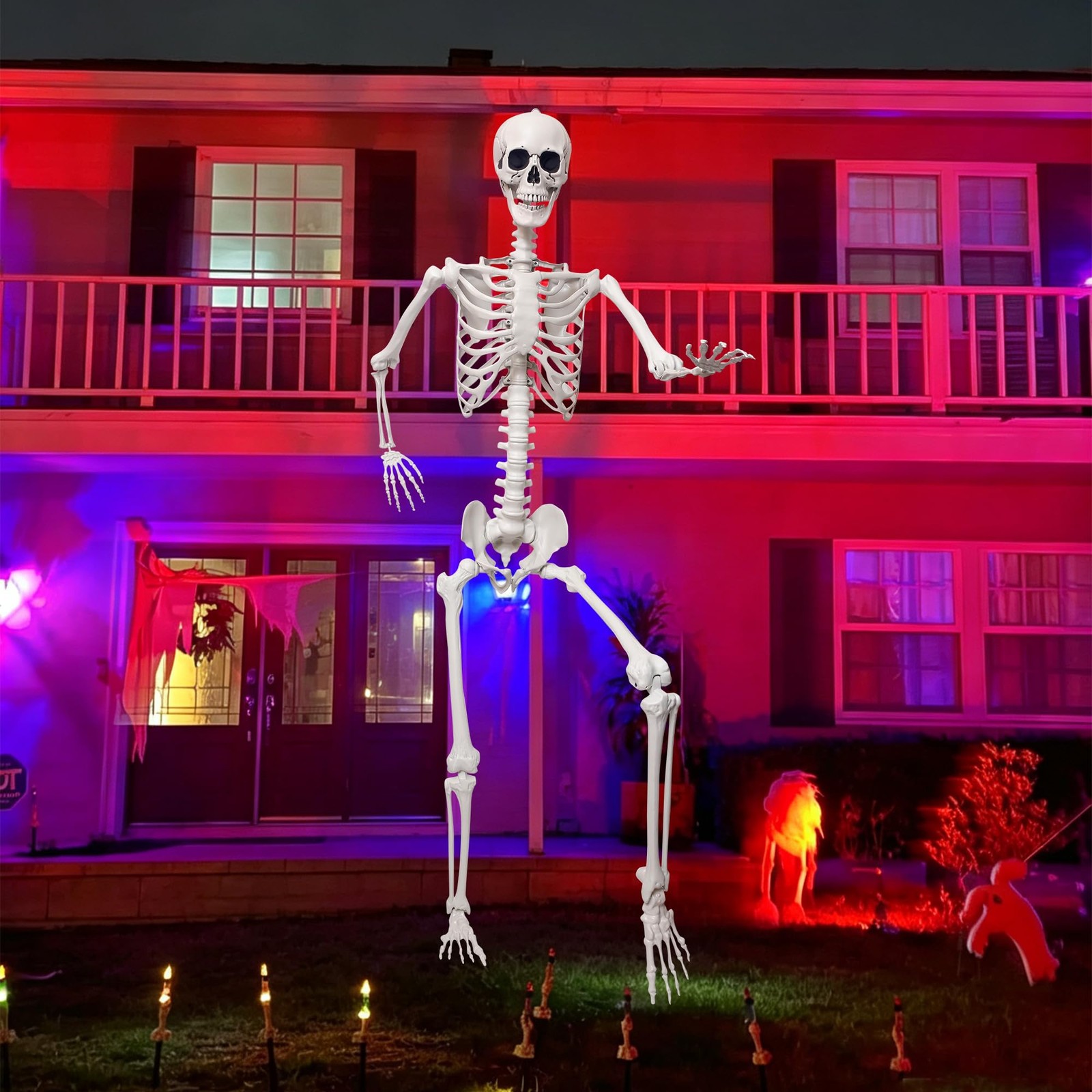 SHOCOSTO 7.9Ft Giant Skeleton Life Size Human Bones with Movable 7.9ft, White SHOCOSTO 7.9Ft Giant Skeleton Life Size Human Bones with Movable 7.9ft, White