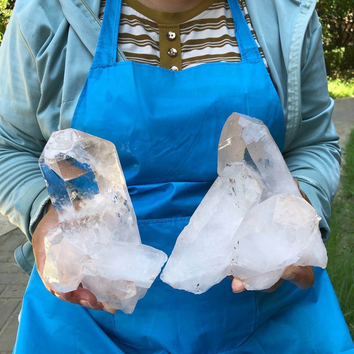 2 pieces 5.39LB Natural Transparent White Quartz Crystal Cluster Specimen 6372