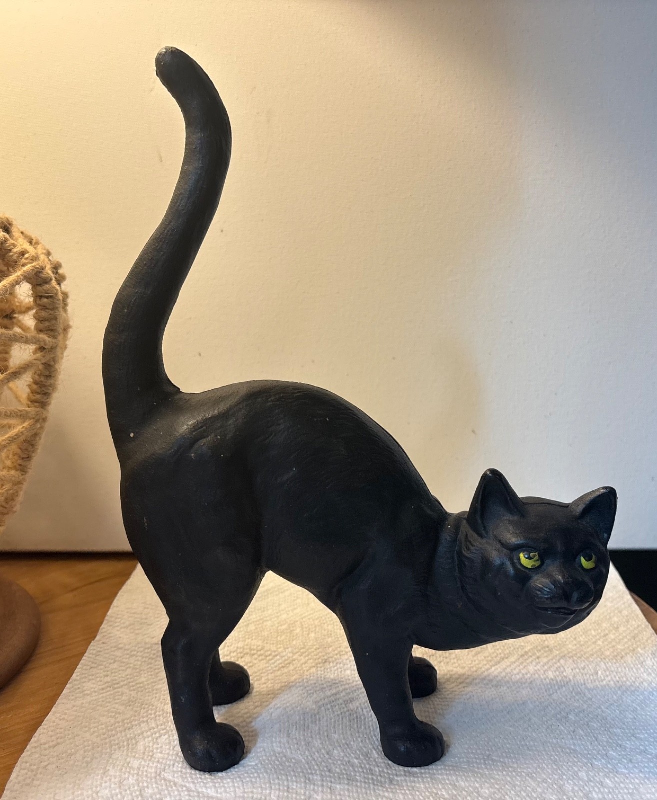 vintage-style cast iron black cat doorstop