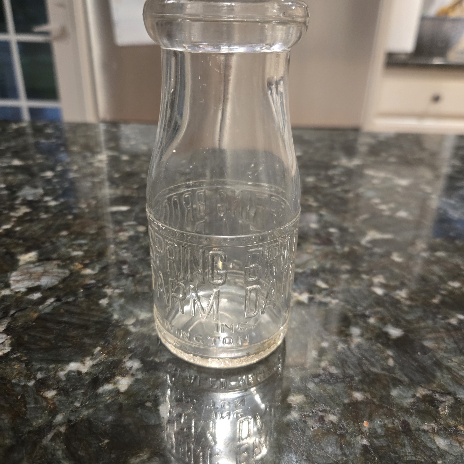 Half Pint Glass Dairy Milk Bottle Spring Brook Farm Newington Conn Ct