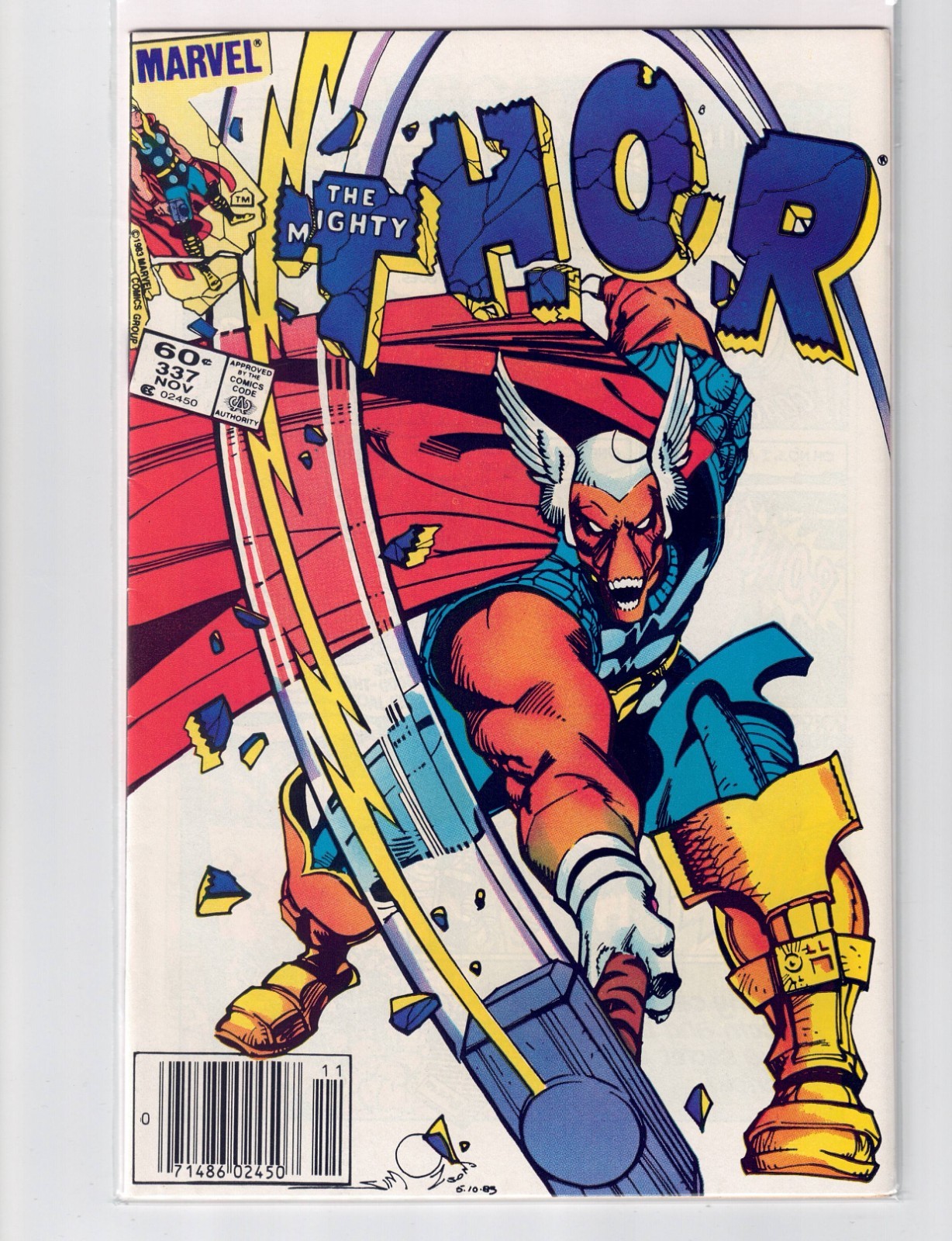 THE MIGHTY THOR #337 (NEWSSTAND) 1st App BETA RAY BILL 1983 HIGH GRADE