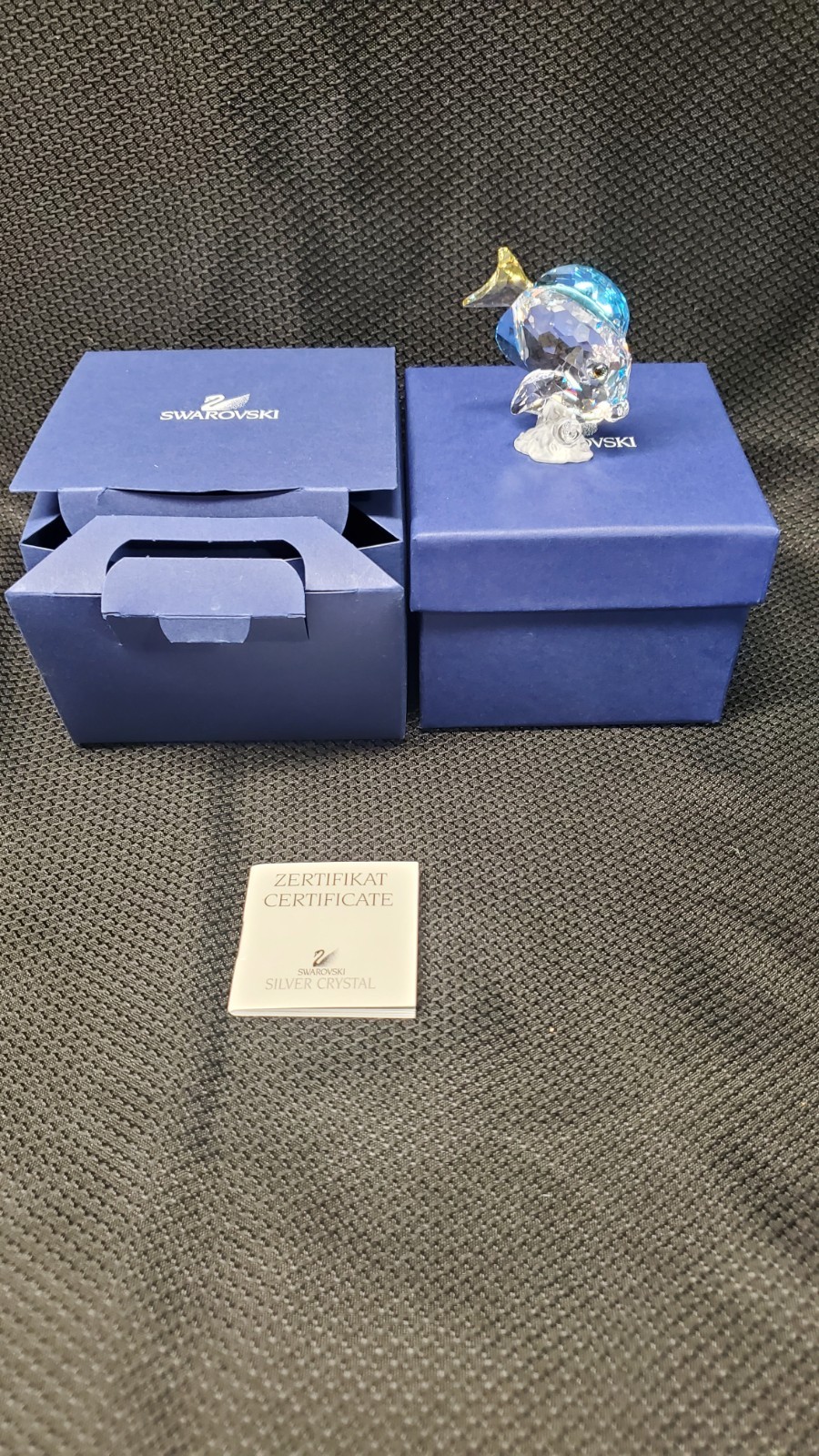 Swarovski Crystal Blue Tang Fish 886180 Colored Trilogy Gift SCS Box Cert
